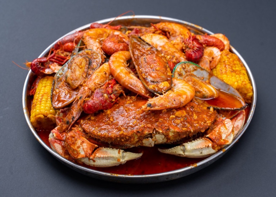 Seafood combo with Backyard Boil garlic butter sauce